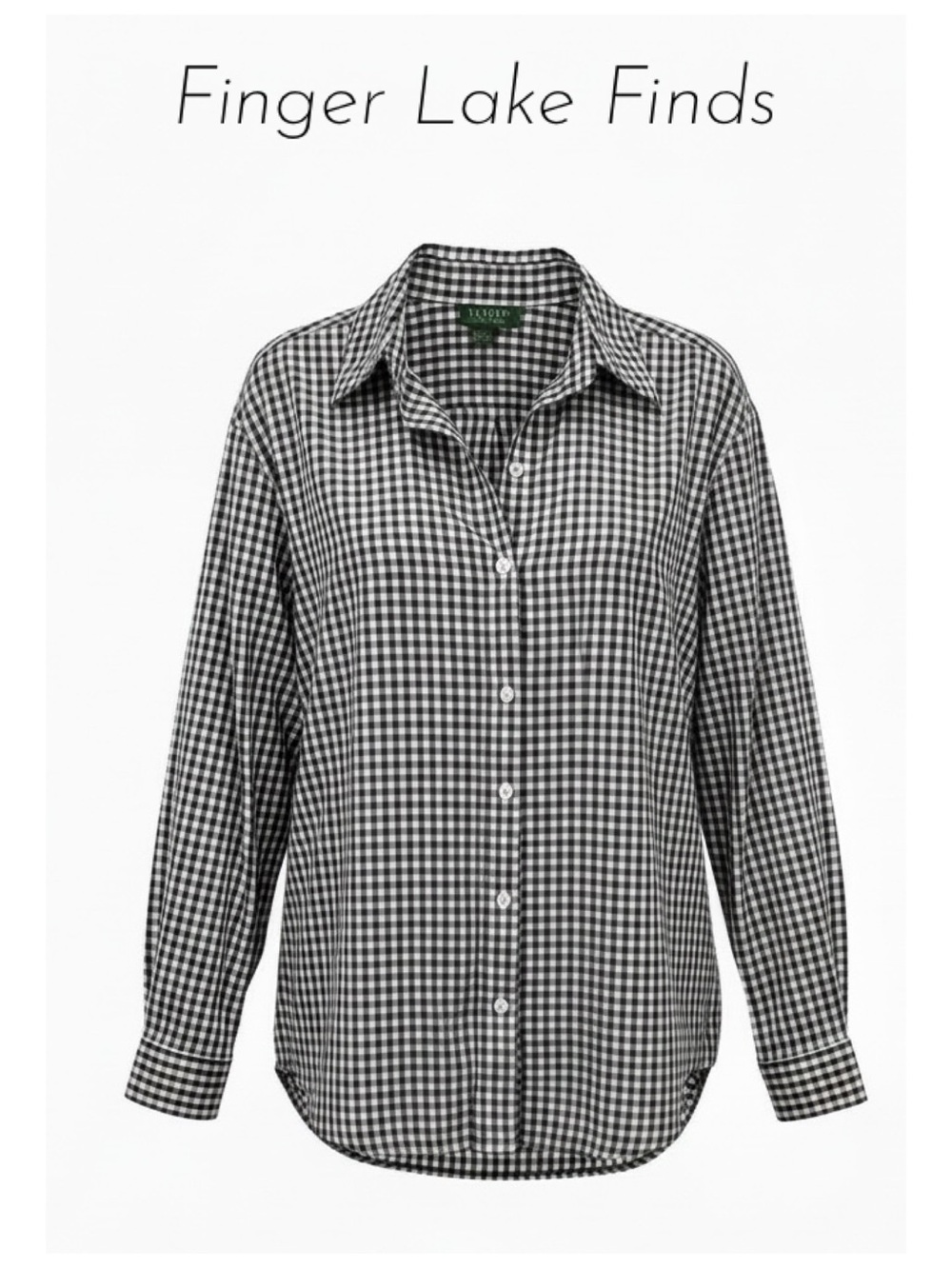 Ralph Lauren Black and White Check Button Down Shirt, 3X